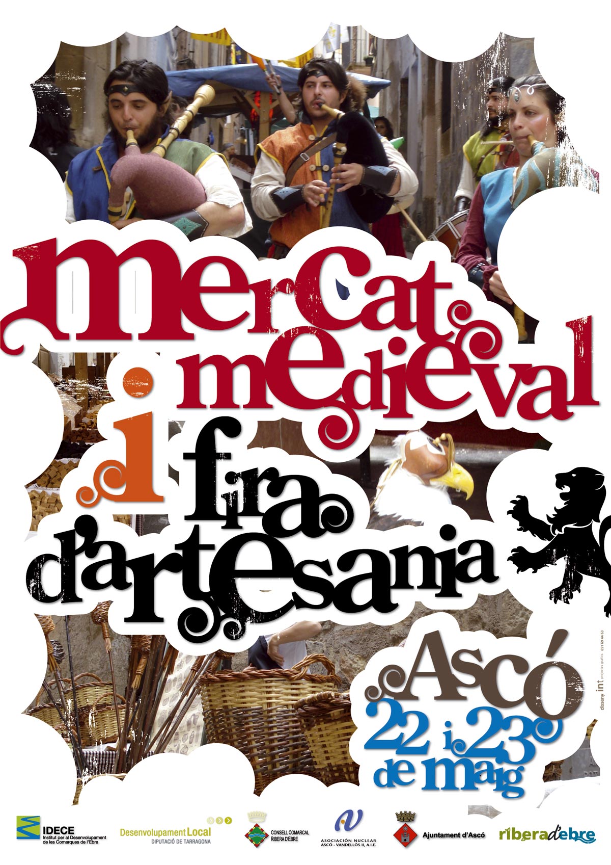 Fira d’Artesania i Mercat Medieval, d’Ascó 2010 Cartell amb una fotografia il·lustrada de la IV Fira d'Artesania i Mercat Medieval, d'Ascó 2010