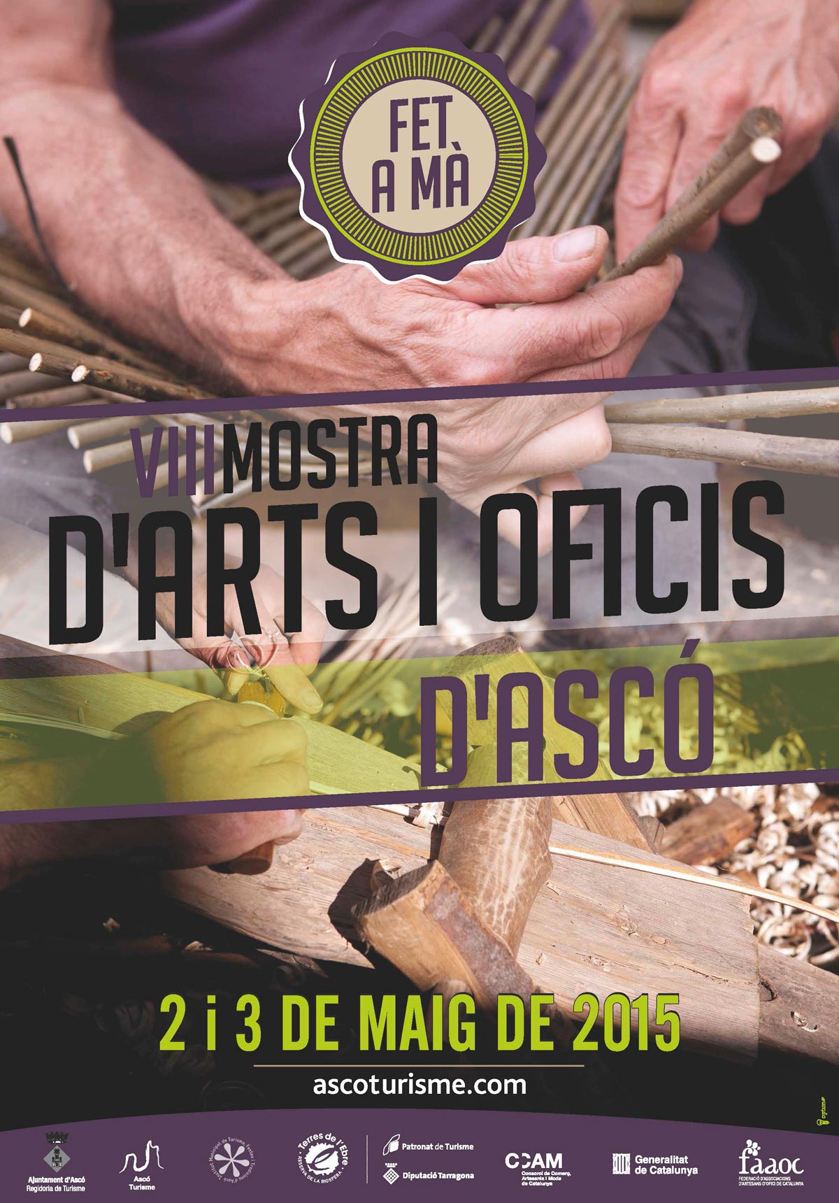 VIII Mostra d’Arts i Oficis, d’Ascó 2015 Cartell amb una fotografia de la VIII Mostra d'Arts i Oficis, d'Ascó 2015