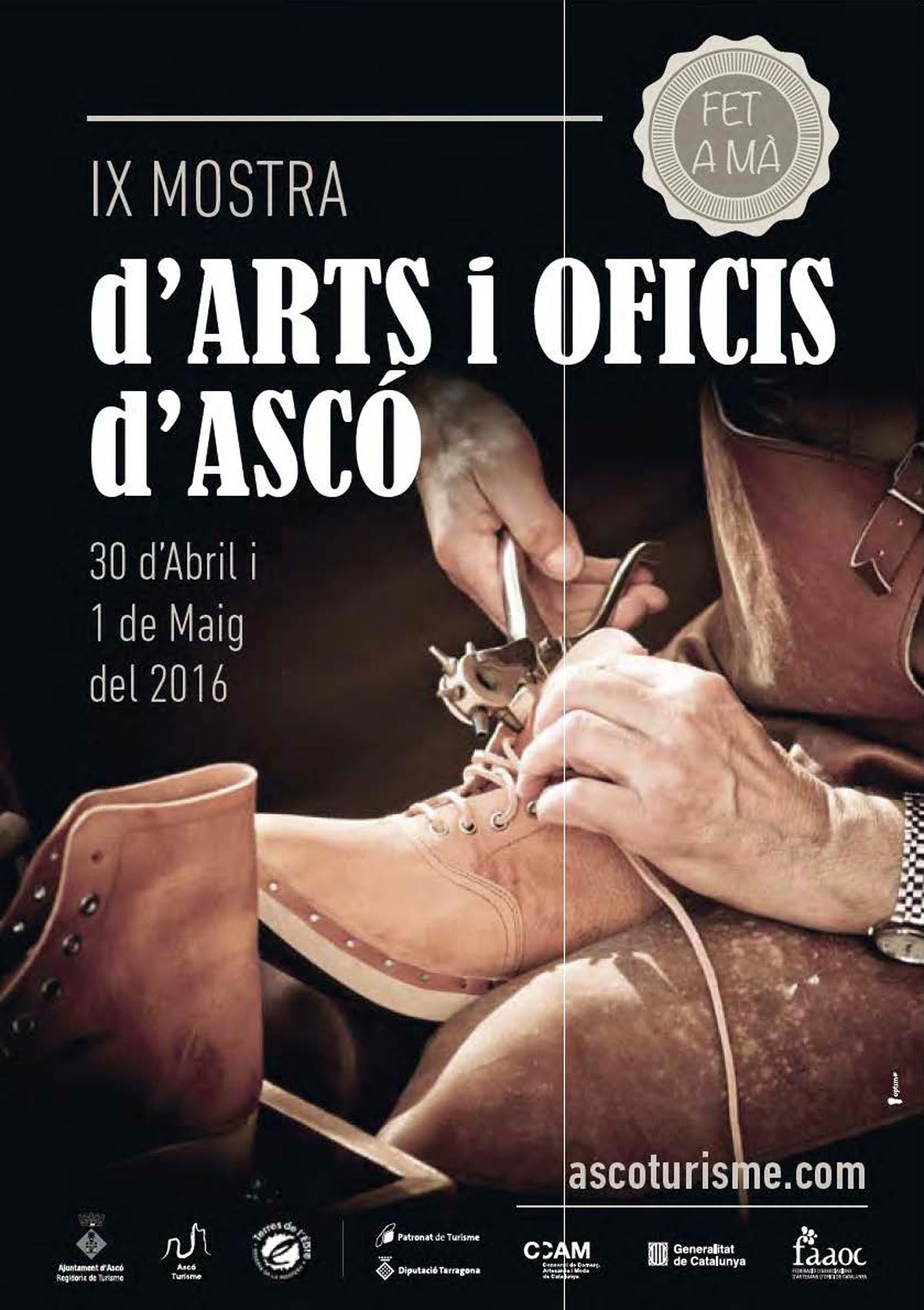 IX Mostra d’Arts i Oficis, d’Ascó 2016 Cartell amb una fotografia de la IX Mostra d'Arts i Oficis, d'Ascó 2016
