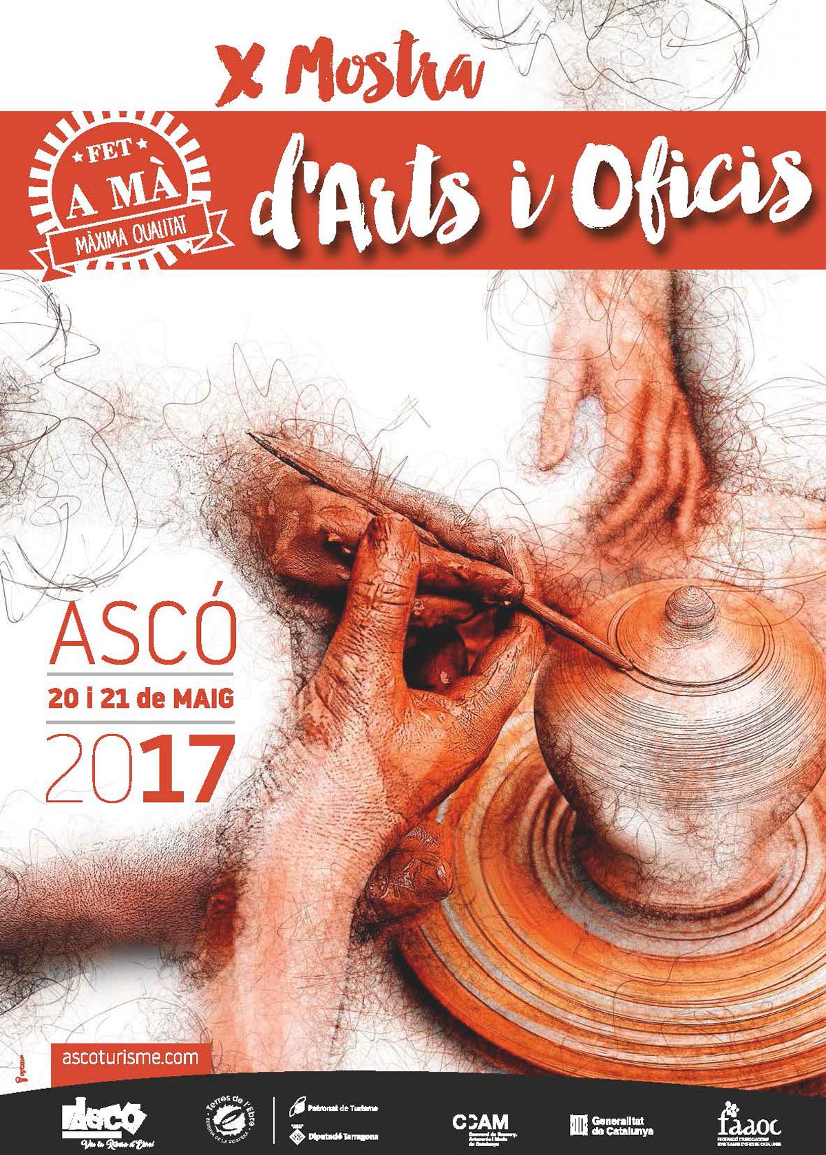 X Mostra d’Arts i Oficis, d’Ascó 2017 Cartell amb una fotografia il·lustrada de la X Mostra d'Arts i Oficis, d'Ascó 2017