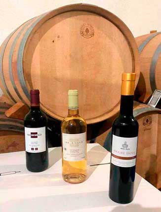 Fotografia de tres botelles de vi